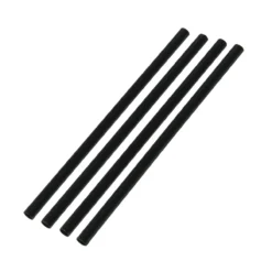 Strohhalm, 15cm, Mehrweg, 4 Stk., Kunststoff, schwarz