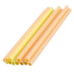 Strohhalm, Mehrweg, Kunststoff, 12 Stk, gelb/orange