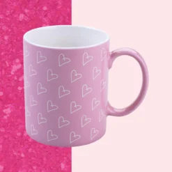 Tasse mit Herzen Pink Weiß, 350ml