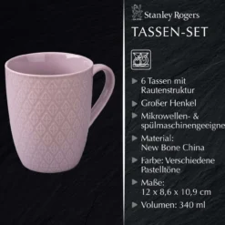Tassen bunt, 340ml, 6er Set