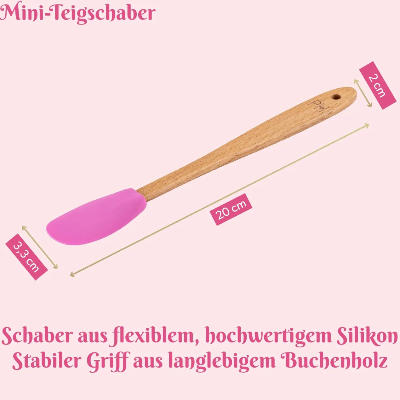 Teigschaber mini, 20cm, pink