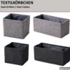 Textilkörbchen 13x12x14 cm, Grau