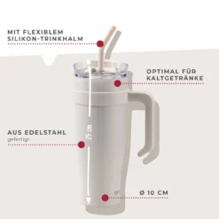 Thermotrinkbecher Beige, 1,2 L