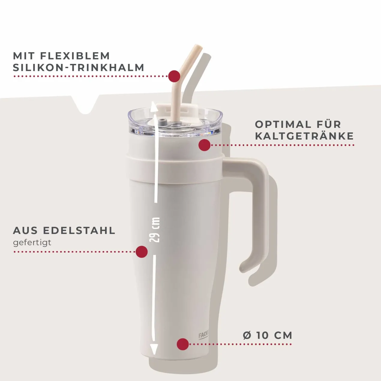 Thermotrinkbecher Beige, 1,2 L