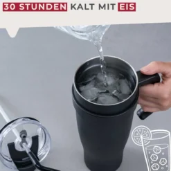 Thermotrinkbecher Schwarz, 1,2 L