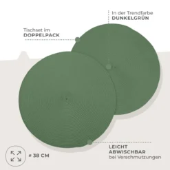Tischset Balance, grün, Ø38cm, 2 Stück