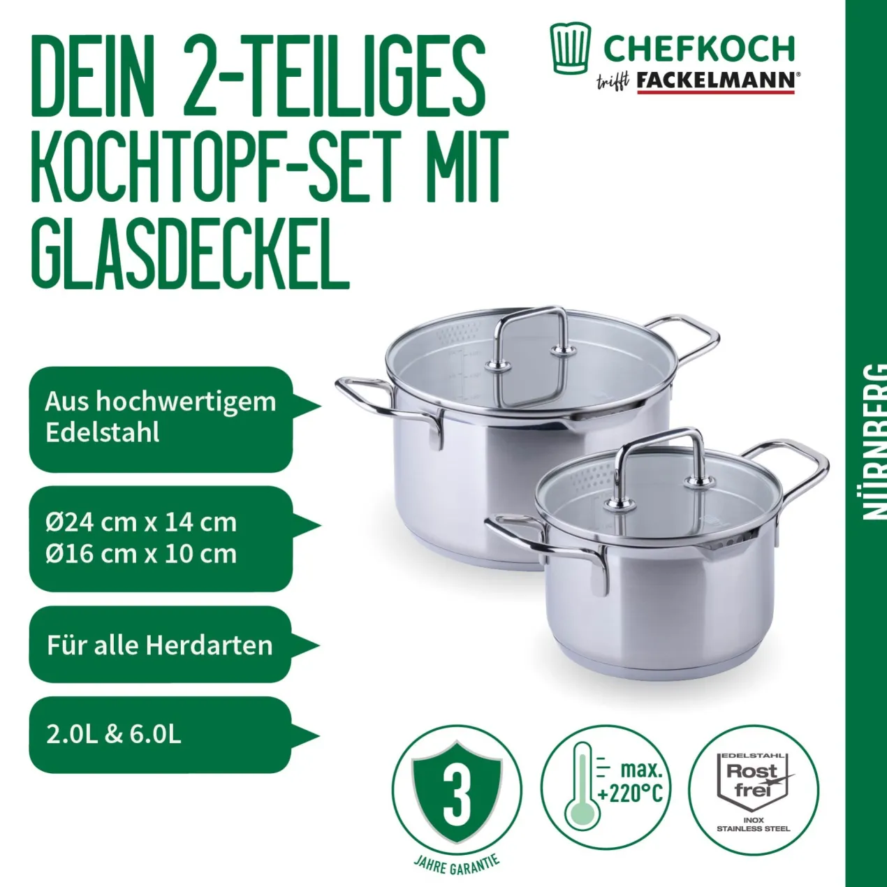 Topfset "Nürnberg", Ø16+24cm, 4tlg.