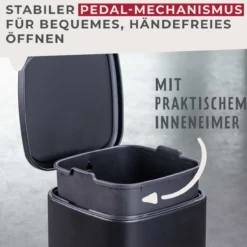 Tretmülleimer London, schwarz, 4L