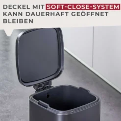 Tretmülleimer London, schwarz, 4L
