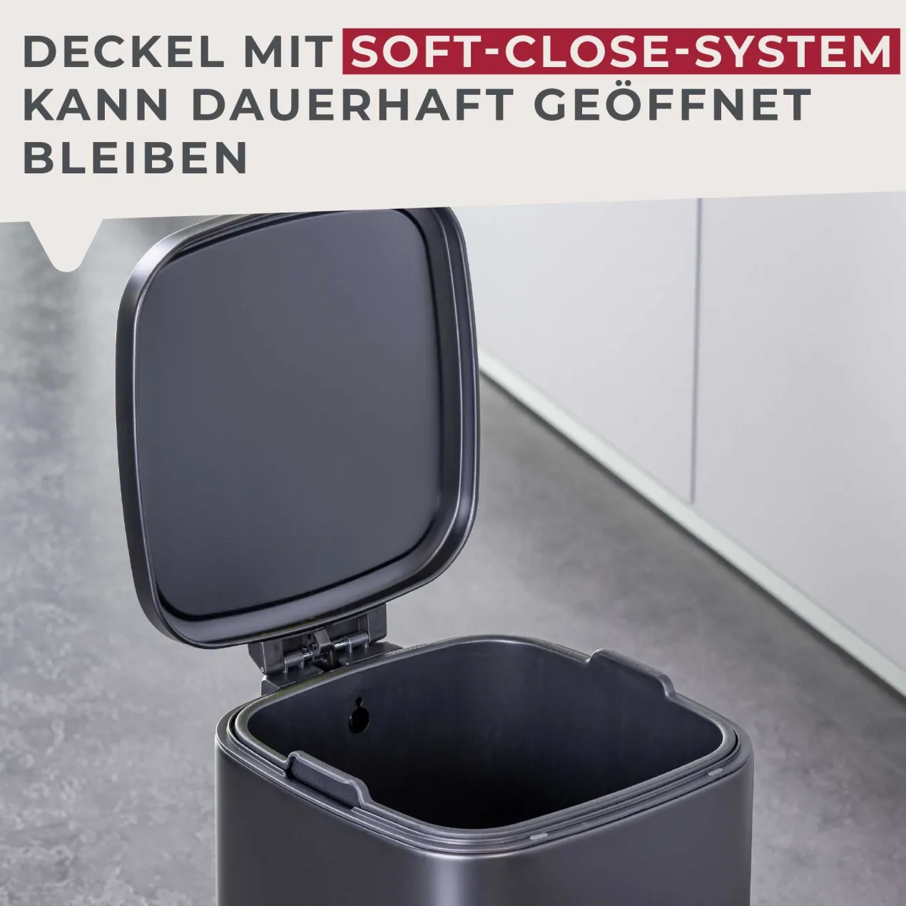Tretmülleimer London, schwarz, 4L