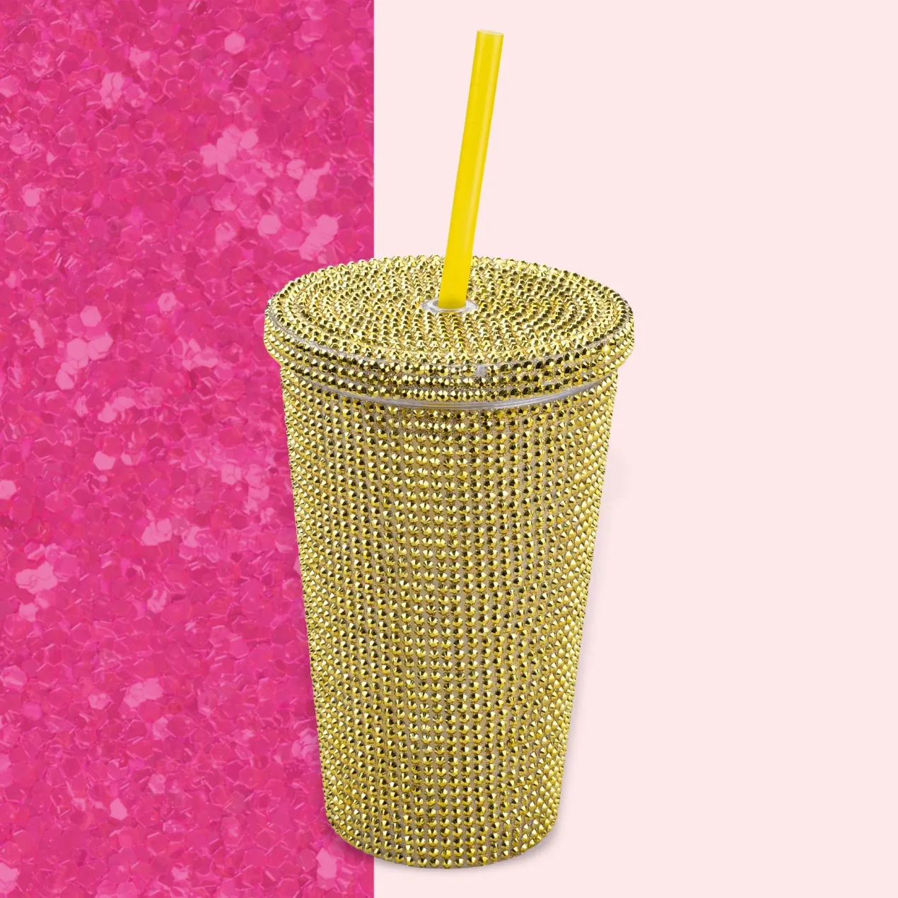 Trinkbecher Gold, Strass, 500ml
