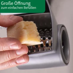 Trommelreibe mit 3 Edelstahl-Trommeln