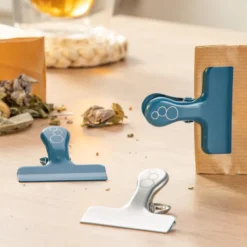 Tütenclips Balance, silber/blau, 4 Stück