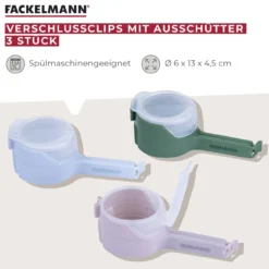 Tütenclips mit Schüttfunktion 3-tlg.