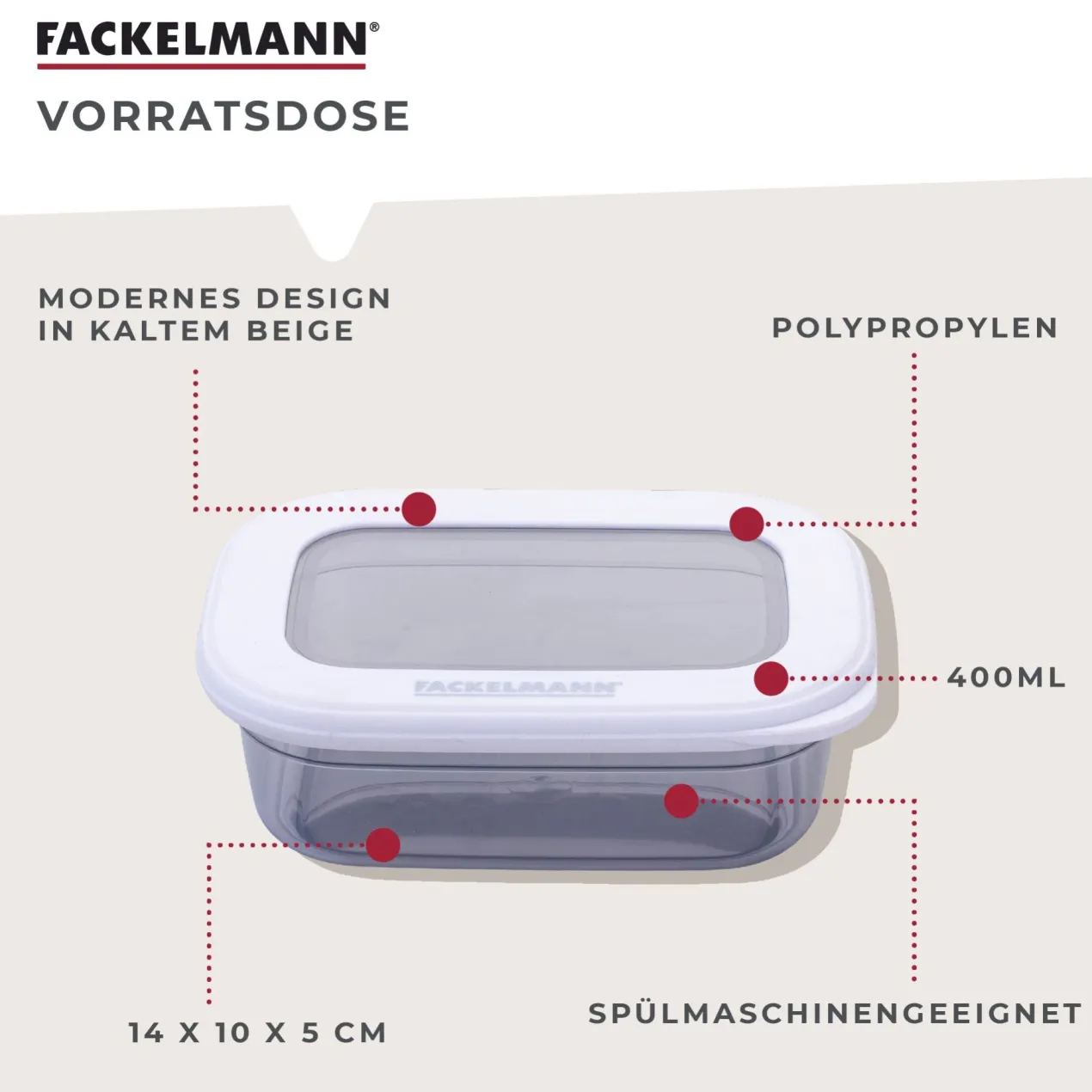 Vorratsdose Be The Move, eckig, 400ml