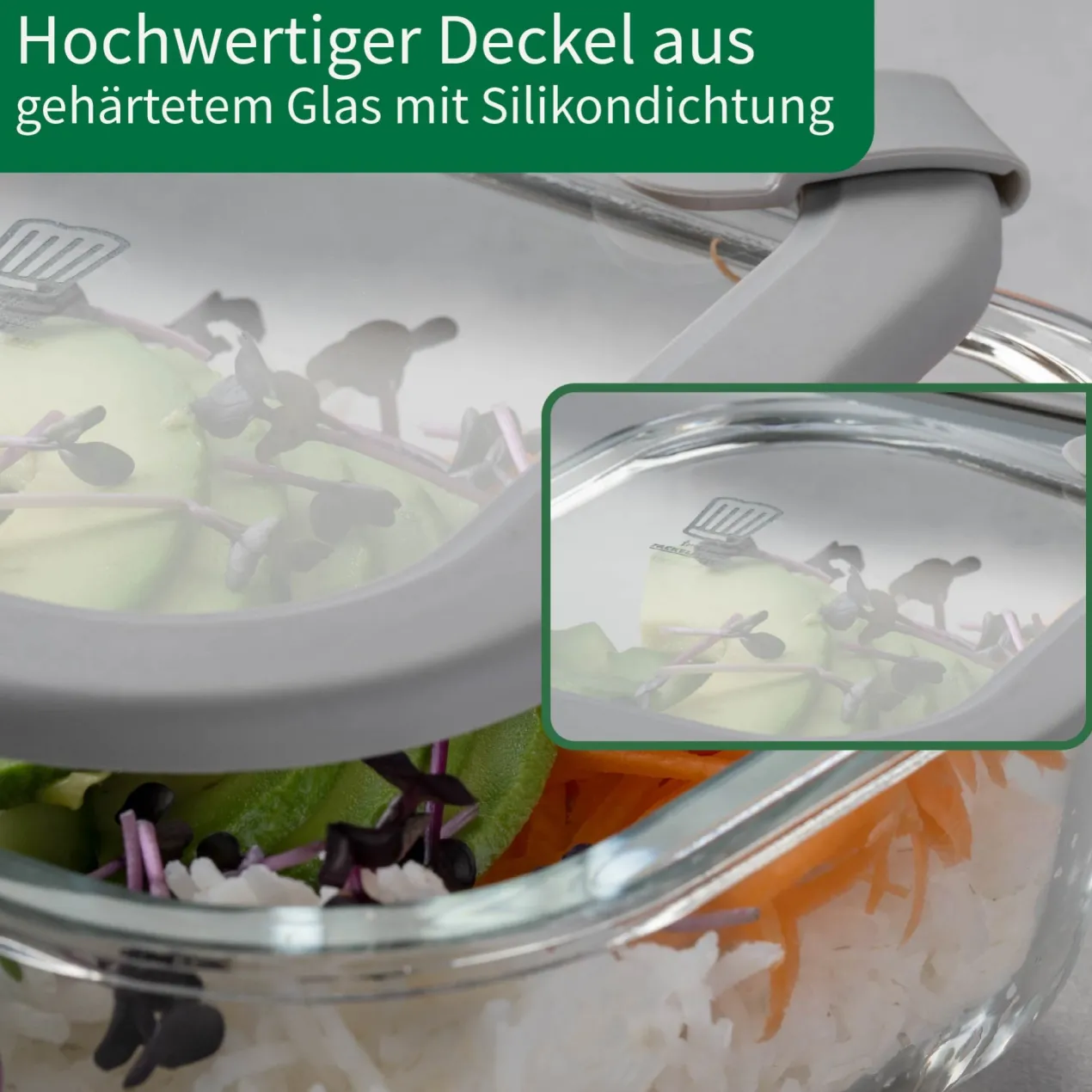 Vorratsdose Glas, eckig, 320ml