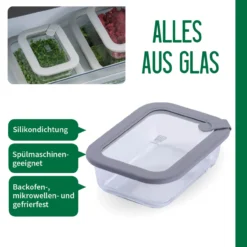 Vorratsdose Glas, eckig, 640ml