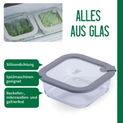Vorratsdose Glas, eckig, 800ml