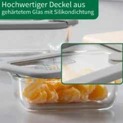Vorratsdose Glas, eckig, 370ml