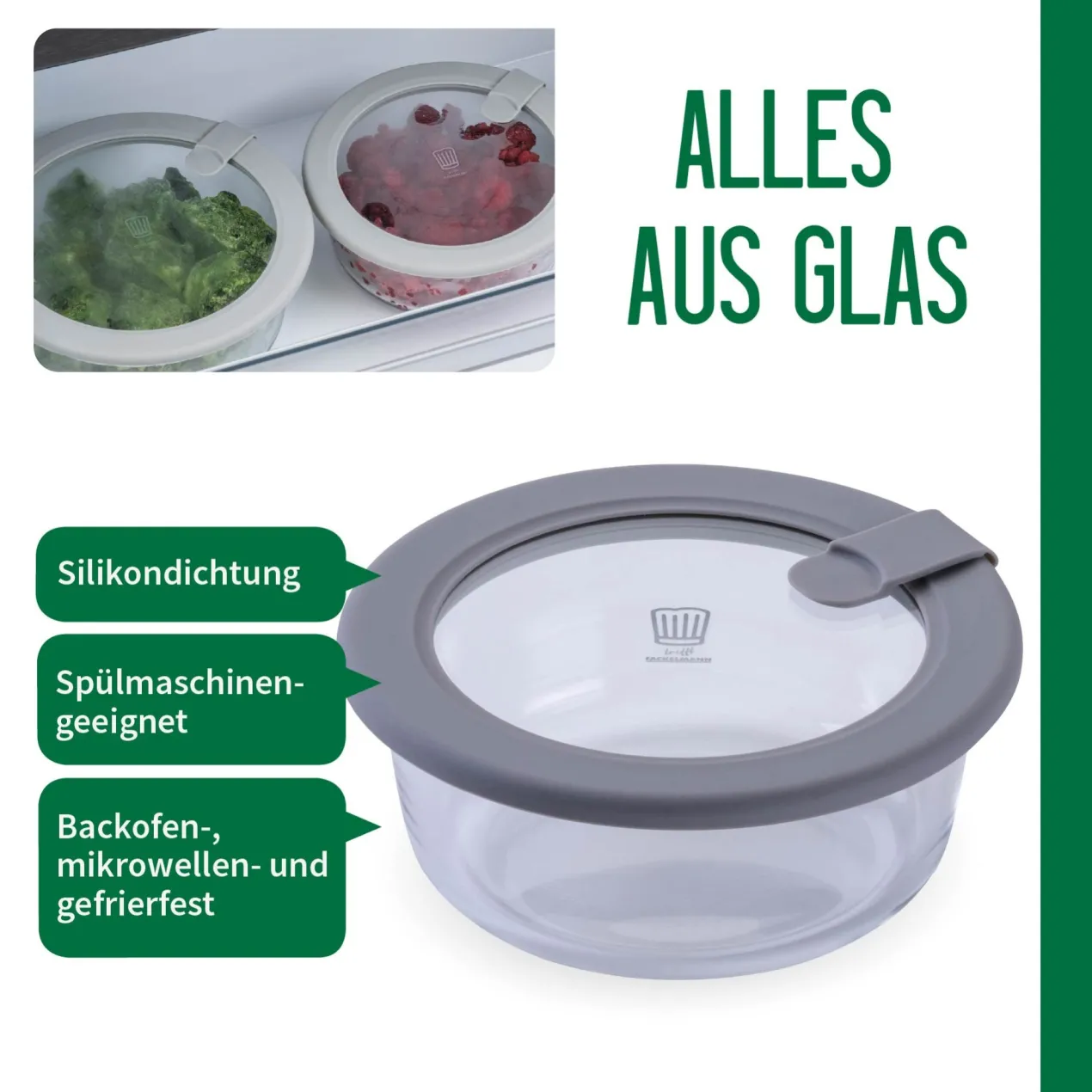 Vorratsdose Glas, rund, 400ml