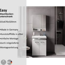 Waschbeckenunterschrank Easy, 60cm, weiß, stehend