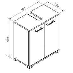 Waschbeckenunterschrank Easy, 60cm, weiß, stehend