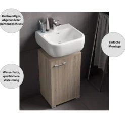 Waschbeckenunterschrank Easy, 40cm, Eiche, stehend