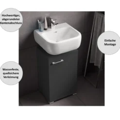 Waschbeckenunterschrank Easy, 40cm, Anthrazit, stehend