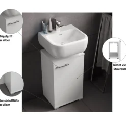 Waschbeckenunterschrank Easy, 40cm, weiß, stehend