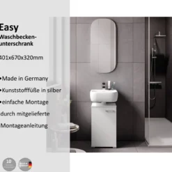 Waschbeckenunterschrank Easy, 40cm, weiß, stehend