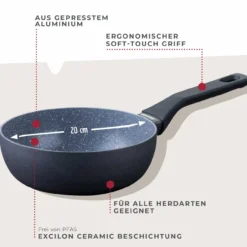 Wokpfanne Cosmo, Keramik, antihaft, Ø20cm
