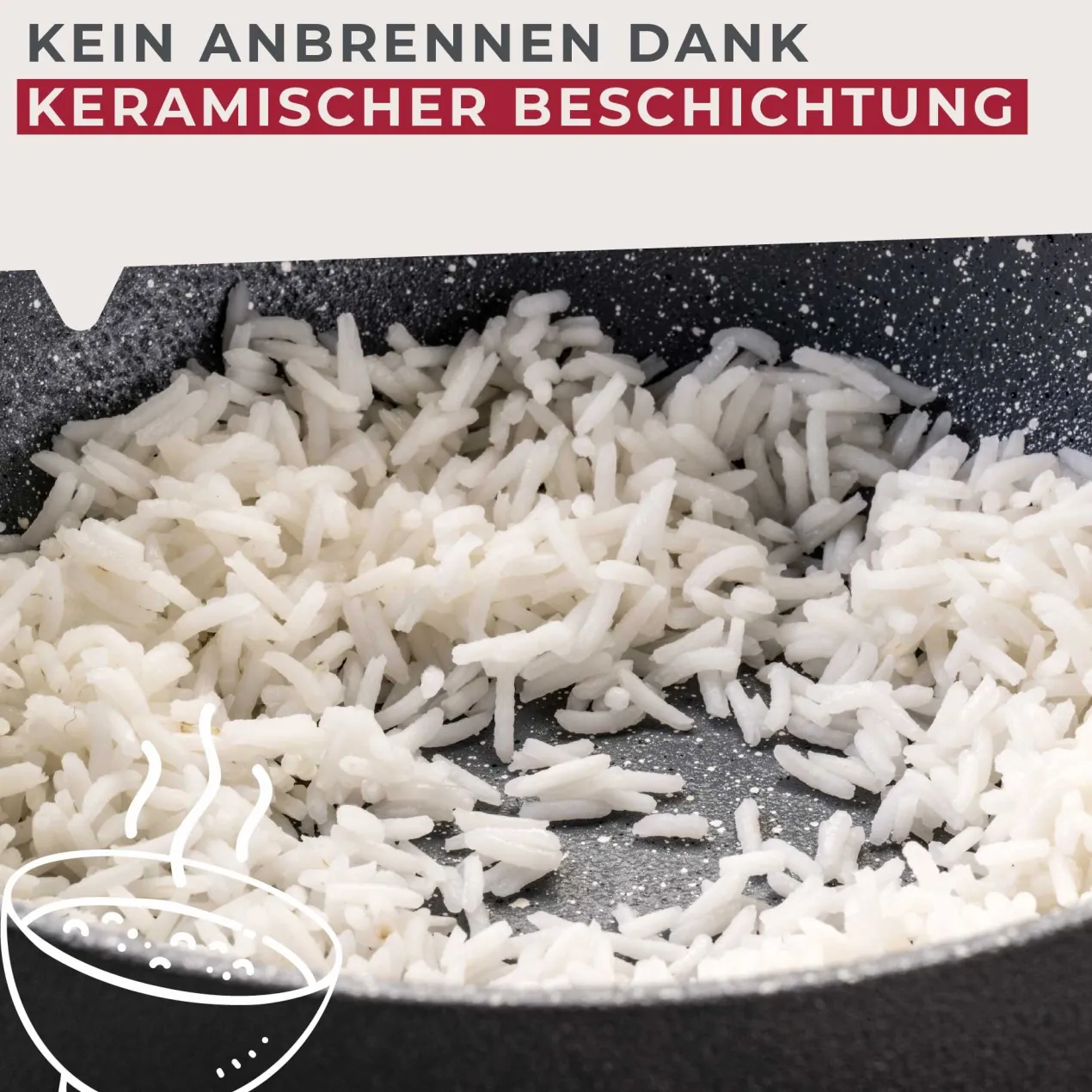 Wokpfanne Cosmo, Keramik, antihaft, Ø20cm