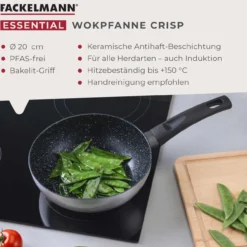 Wokpfanne Crisp, Keramik, antihaft, Ø20cm