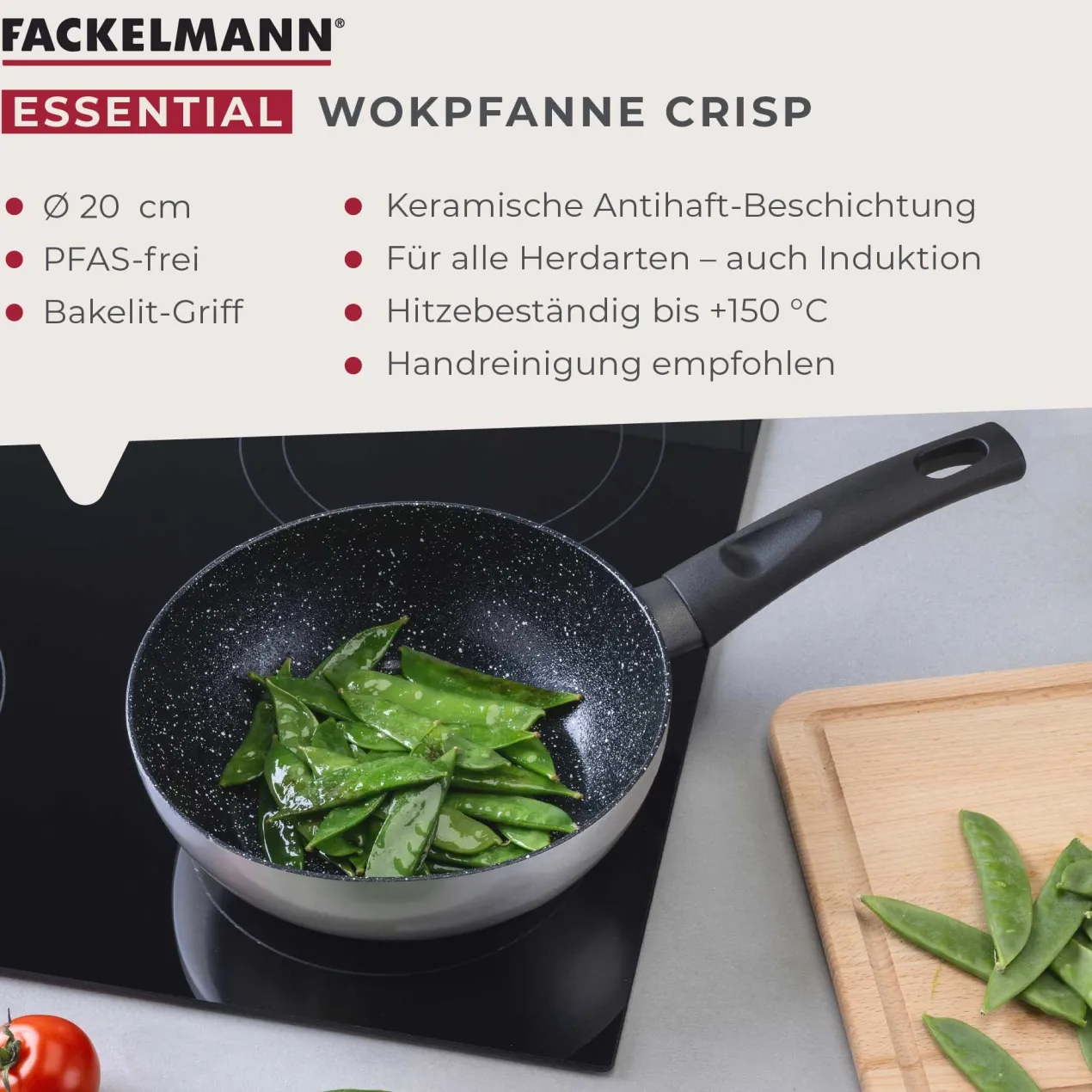 Wokpfanne Crisp, Keramik, antihaft, Ø20cm