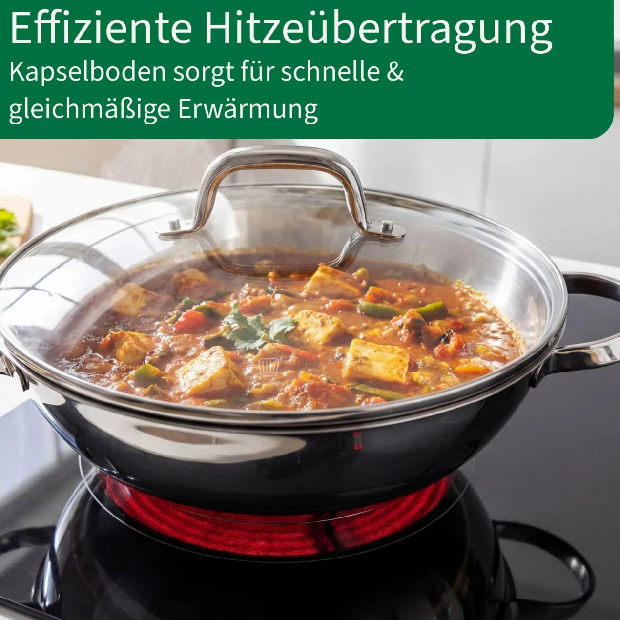 Wokpfanne mit Deckel Rosenheim, Ø30cm