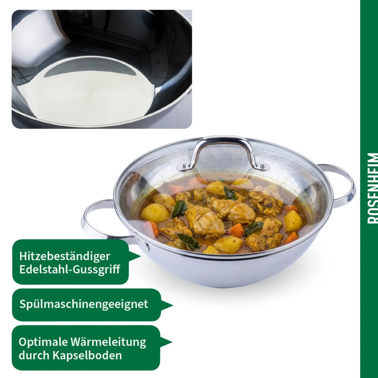 Wokpfanne mit Deckel Rosenheim, Ø30cm