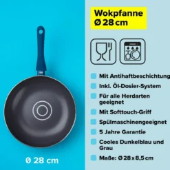Wok Pfanne mit Öldosiersystem, Ø28cm