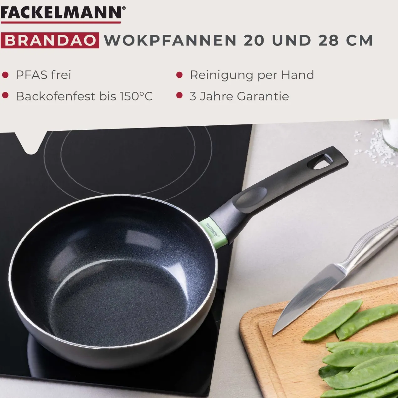 Wokpfannen-Set "Brandao", Keramik, antihaft, Ø20+28cm, 2-tlg.
