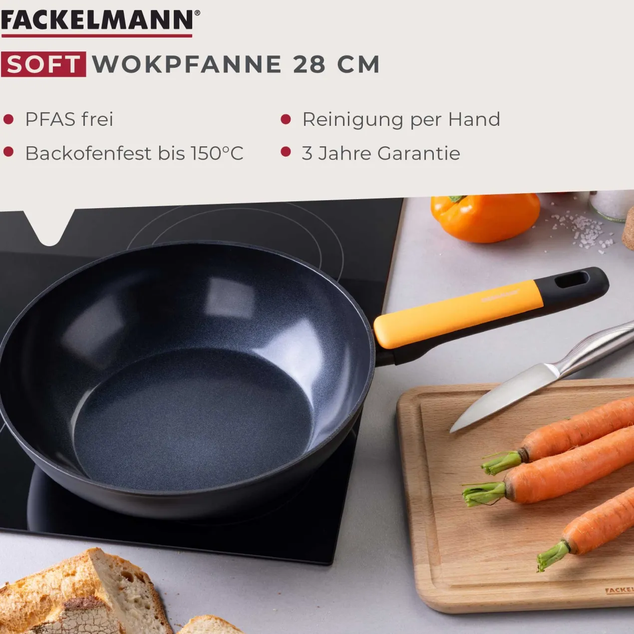 Wokpfanne Soft Collection, Keramik, antihaft, Ø28cm