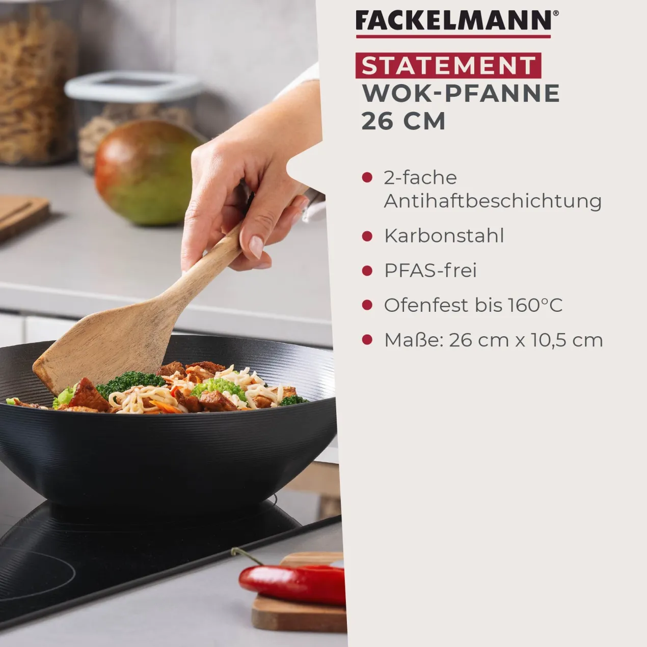 Wokpfanne Soft Collection, Keramik, antihaft, Ø26cm