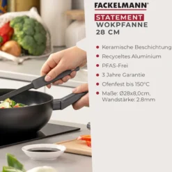 Wokpfanne Statement, Keramik, antihaft, Ø28cm – 20% Rabatt mit Code: COOK20